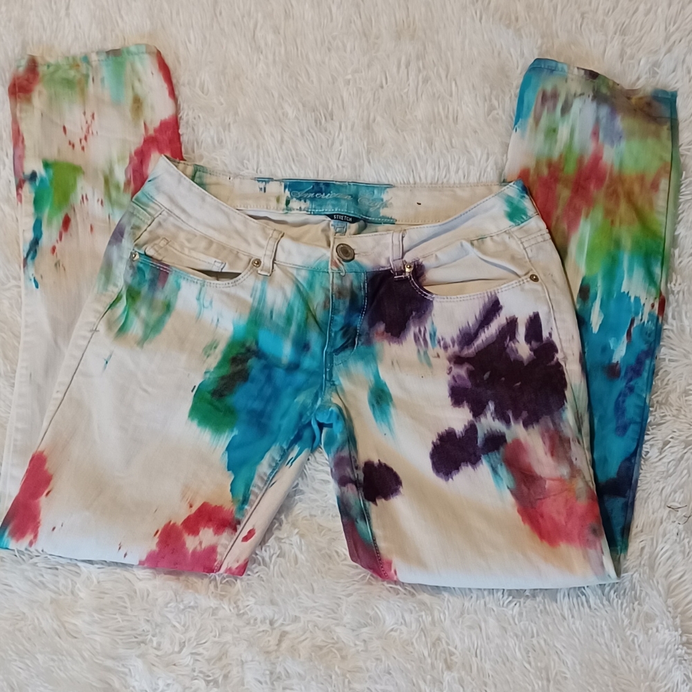 Tye dye American eagle jeans
